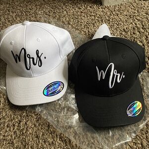 Mr. And Mrs.  Cap with White Embroidery